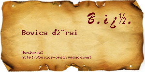 Bovics Örsi névjegykártya